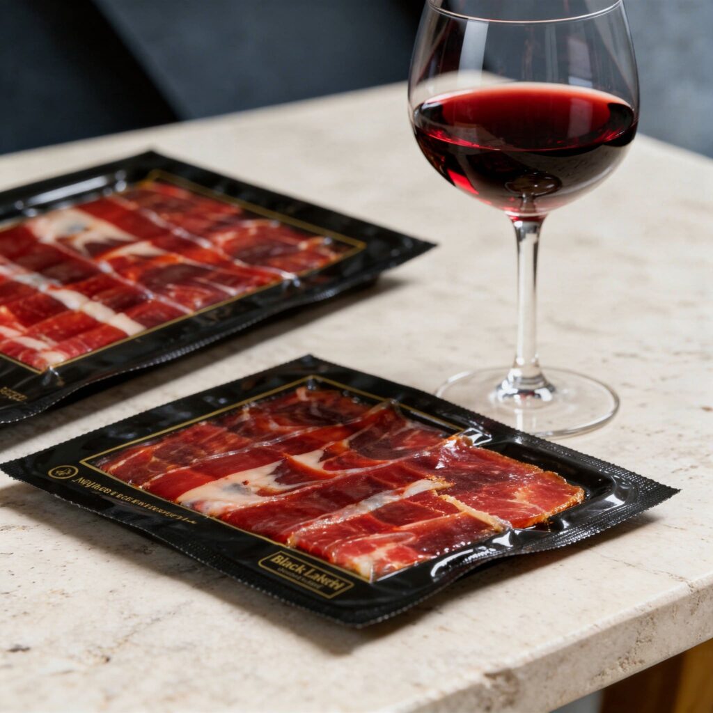 Jamon pata negra cortado a cuchillo